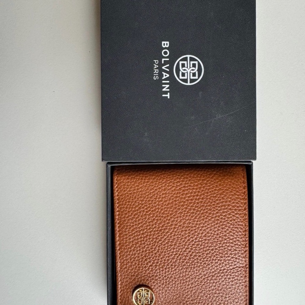 Bolvaint Paris Textured Tan Leather Card & Key Holder